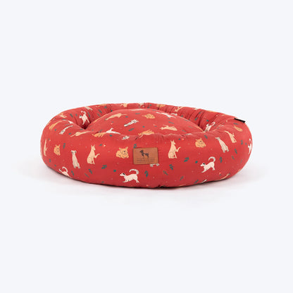 HUFT Bloom Buddies Donut Bed For Dog - Rust