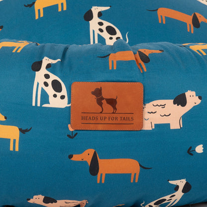 HUFT Bark & Bloom Donut Bed For Dog - Blue