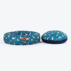 HUFT Bark & Bloom Donut Bed For Dog - Blue