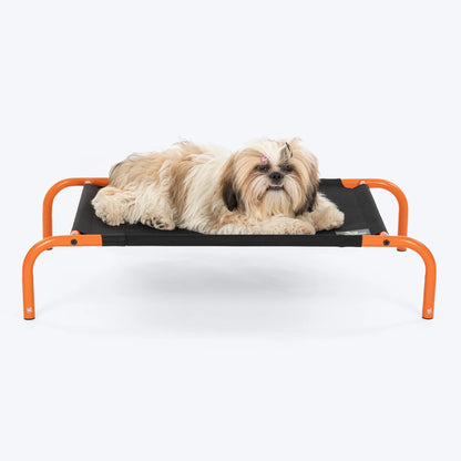 HUFT Elevated Bed For Dog - Black & Orange