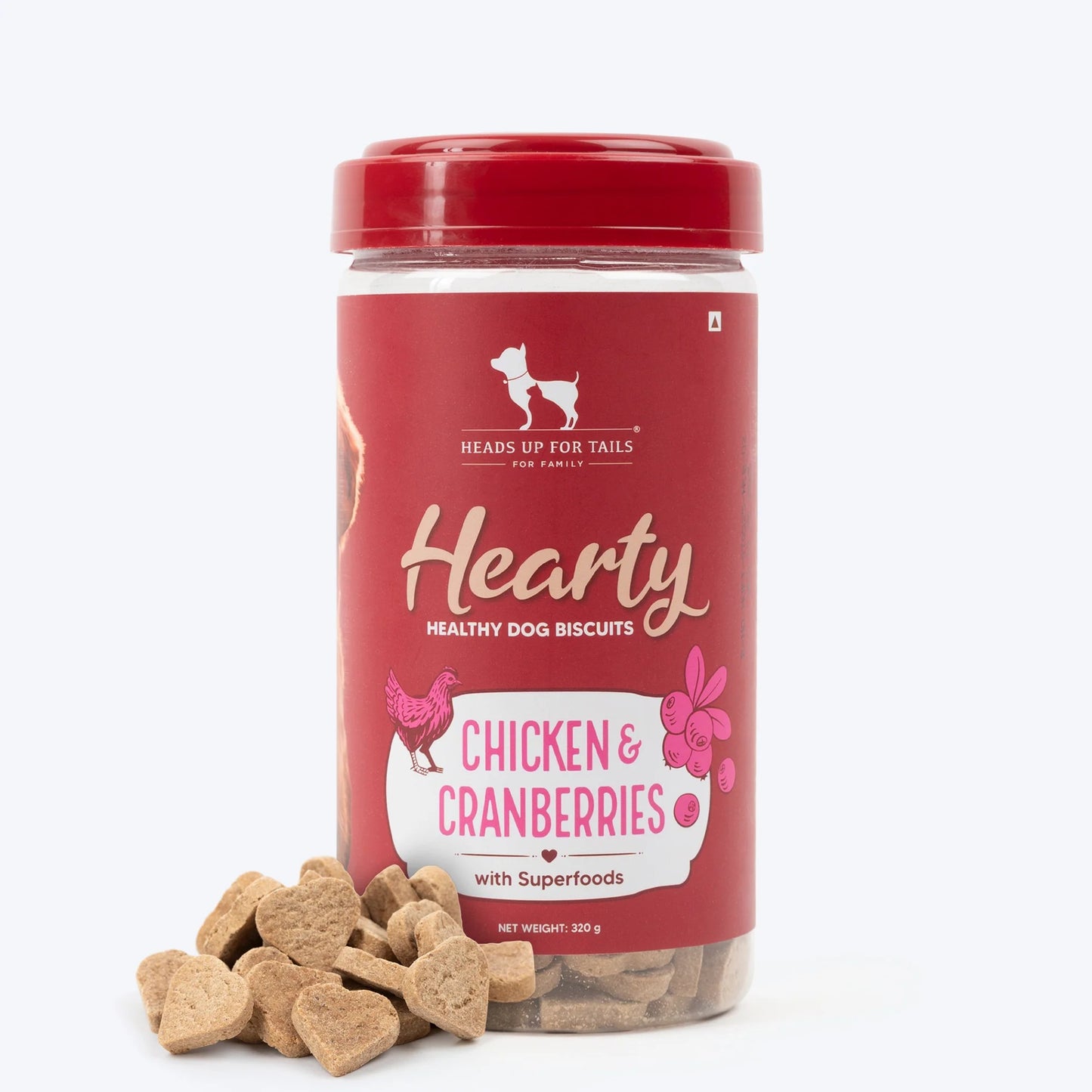 Hearty Chicken & Cranberries Healthy Dog Biscuits - 320 gm