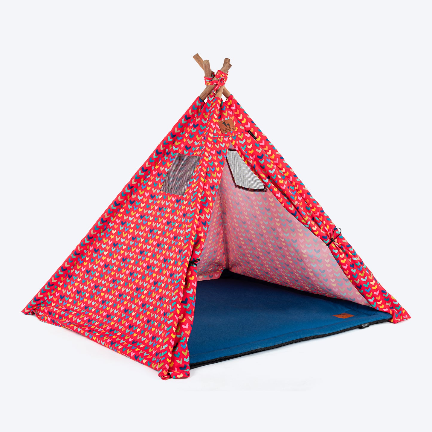 HUFT Heart To Heart Teepee Tent - Blue & Red