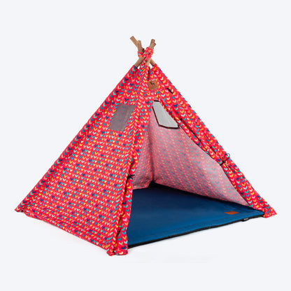 HUFT Heart To Heart Teepee Tent - Blue & Red