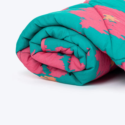 HUFT Pawsome Blossom Blanket For Dog & Cat - Green & Pink