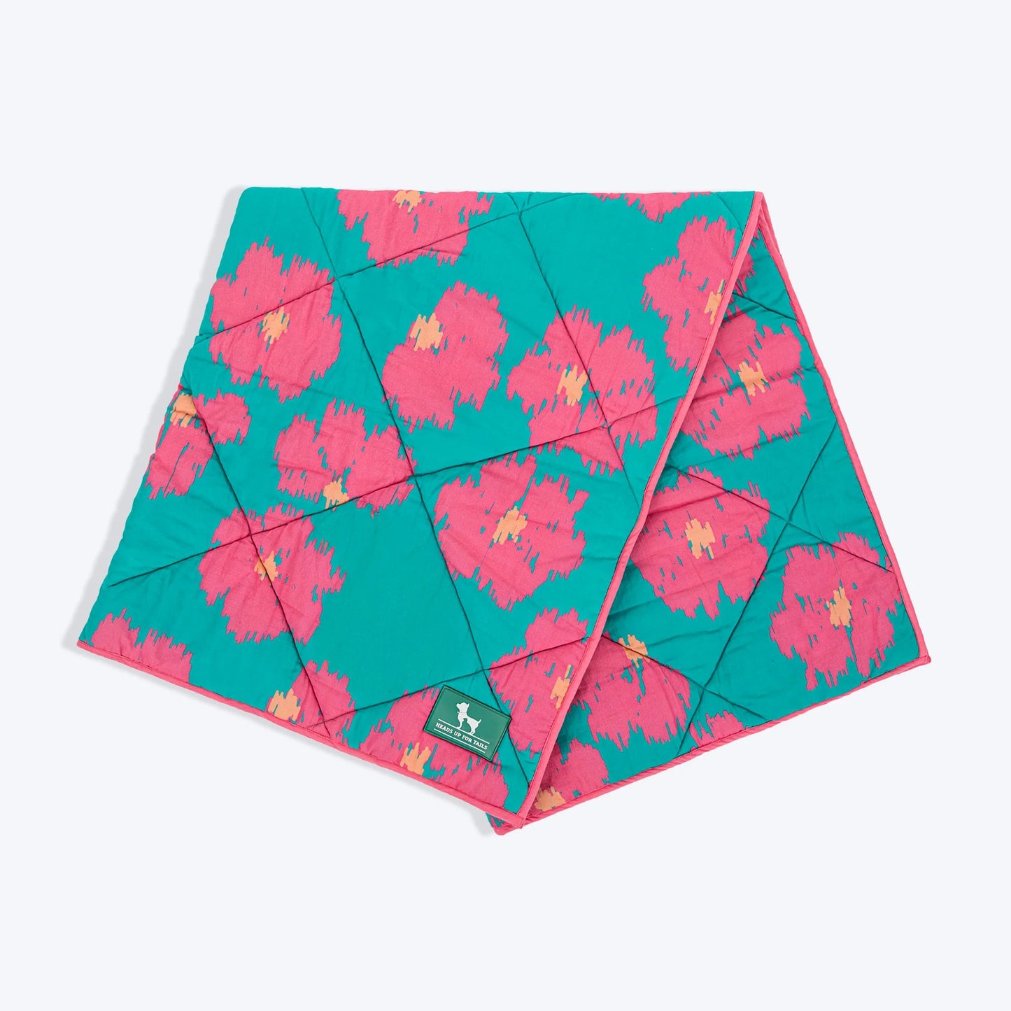 HUFT Pawsome Blossom Blanket For Dog & Cat - Green & Pink