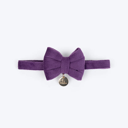 HUFT Regal Luxe Bow Tie With Strap For Cat - Purple