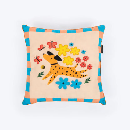 HUFT Blossom Paws Cushion For Pet Lovers - Multicolor