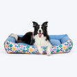 HUFT Bloomscape Lounger Bed For Dog - Blue