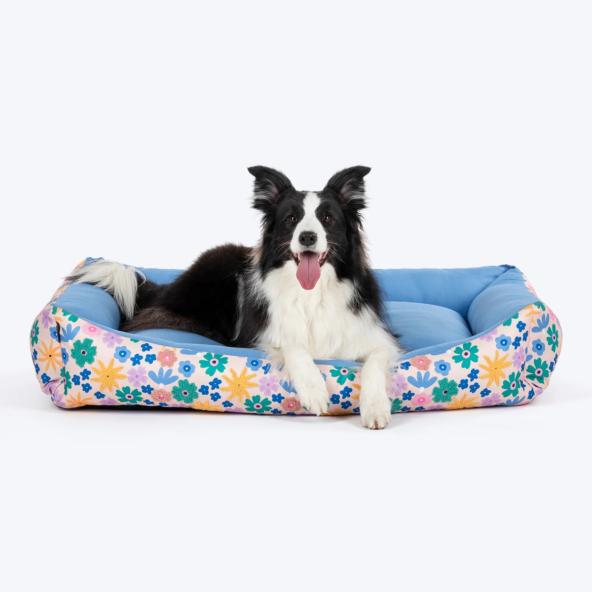 HUFT Bloomscape Lounger Bed For Dog - Blue