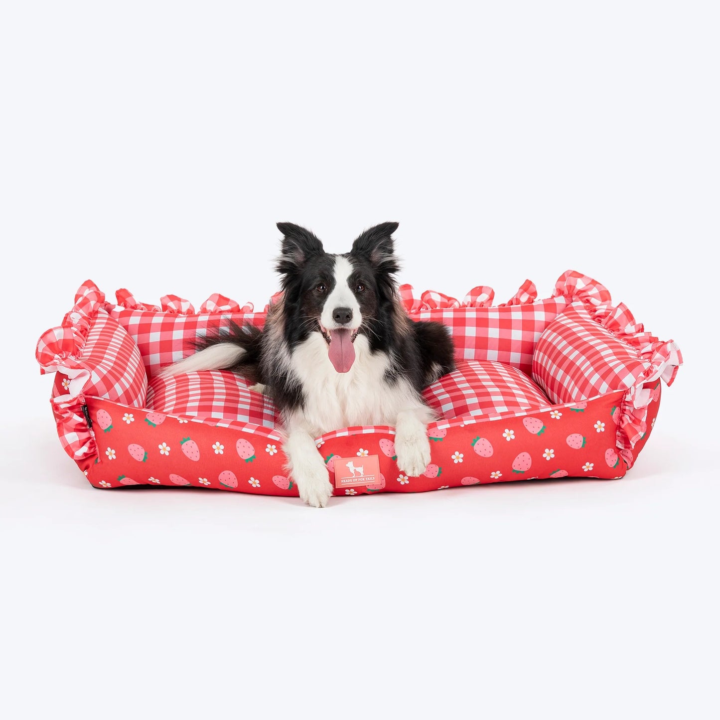HUFT Berrylicious Lounger Bed For Dog - Red and Pink