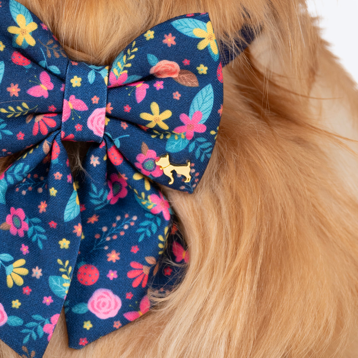 HUFT Bloomscape Printed Lady Bow Tie for Dog - Navy