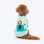 HUFT Jungle Joy Printed T-Shirt For Dog - Light Mint Green