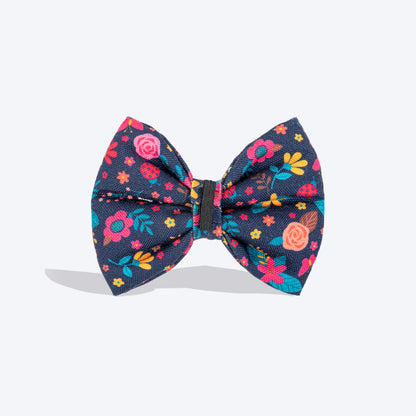 HUFT Bloomscape Printed Bow Tie for Dog - Navy