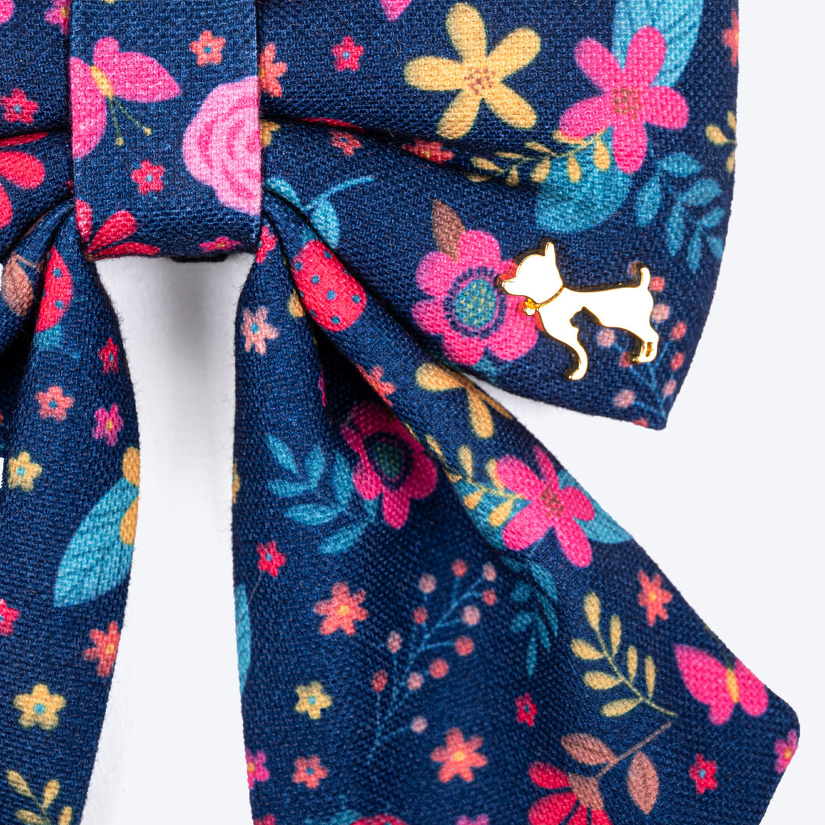 HUFT Bloomscape Printed Lady Bow Tie for Dog - Navy