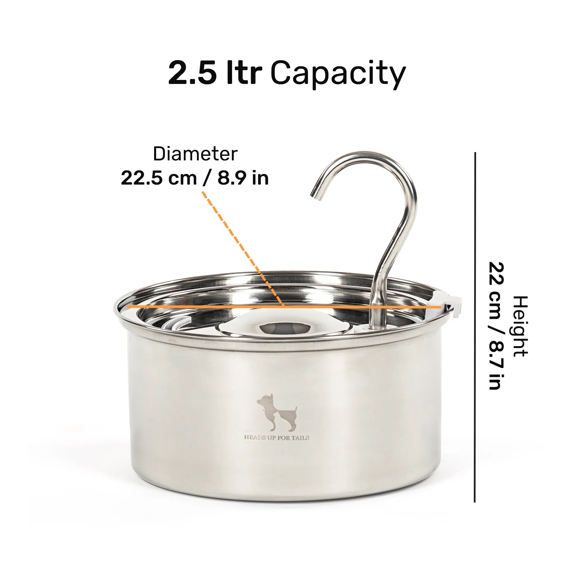 HUFT Stainless Steel Water Fountain For Dog & Cat