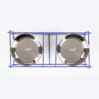 Dash Dog Rainbow Rush Elevated Double Diner With Steel Bowl Inserts For Dog - Violet