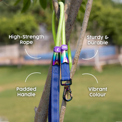 Dash Dog Wanderer Rope Leash For Dog - Neon Green