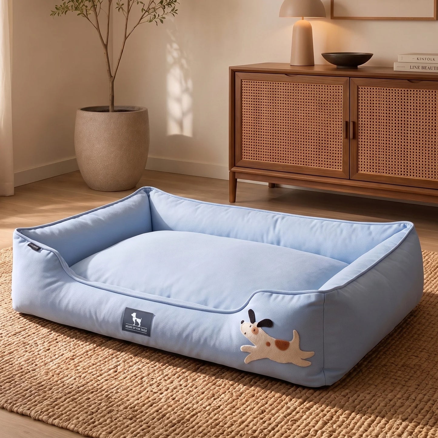 HUFT Doggie Classic Lounger Bed For Dog - Blue