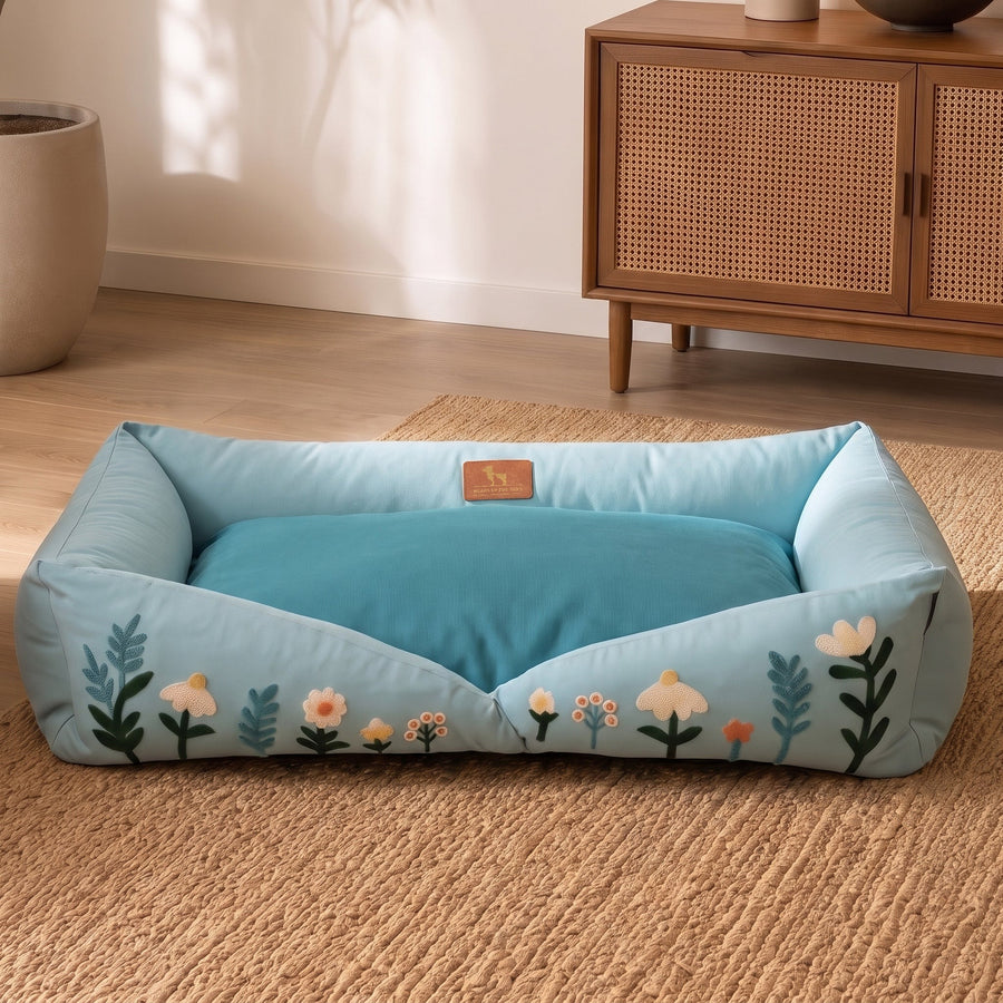 HUFT Gardenia Lounger Bed For Dog - Ice Blue