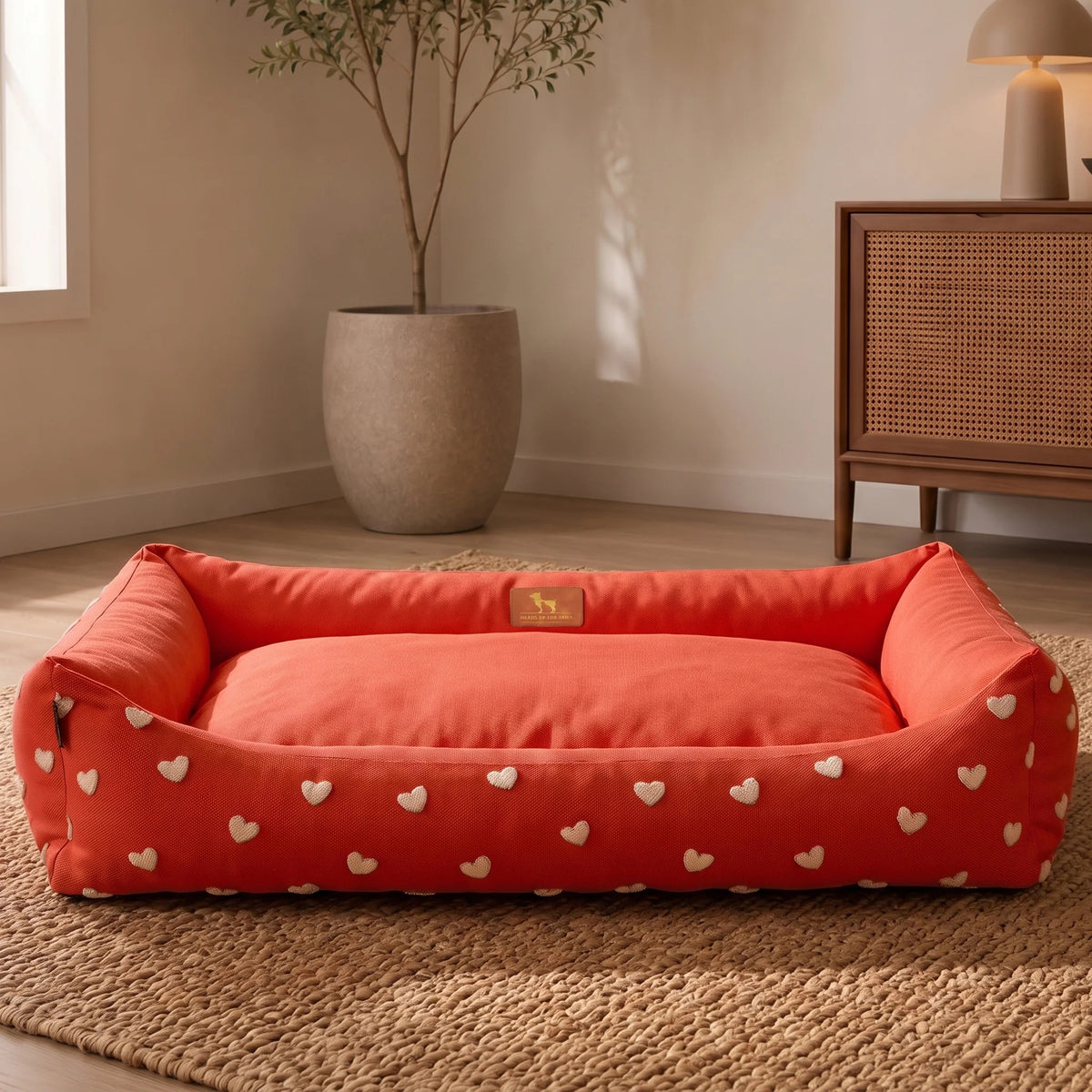 HUFT Sweethearts Lounger Bed For Dog - Red