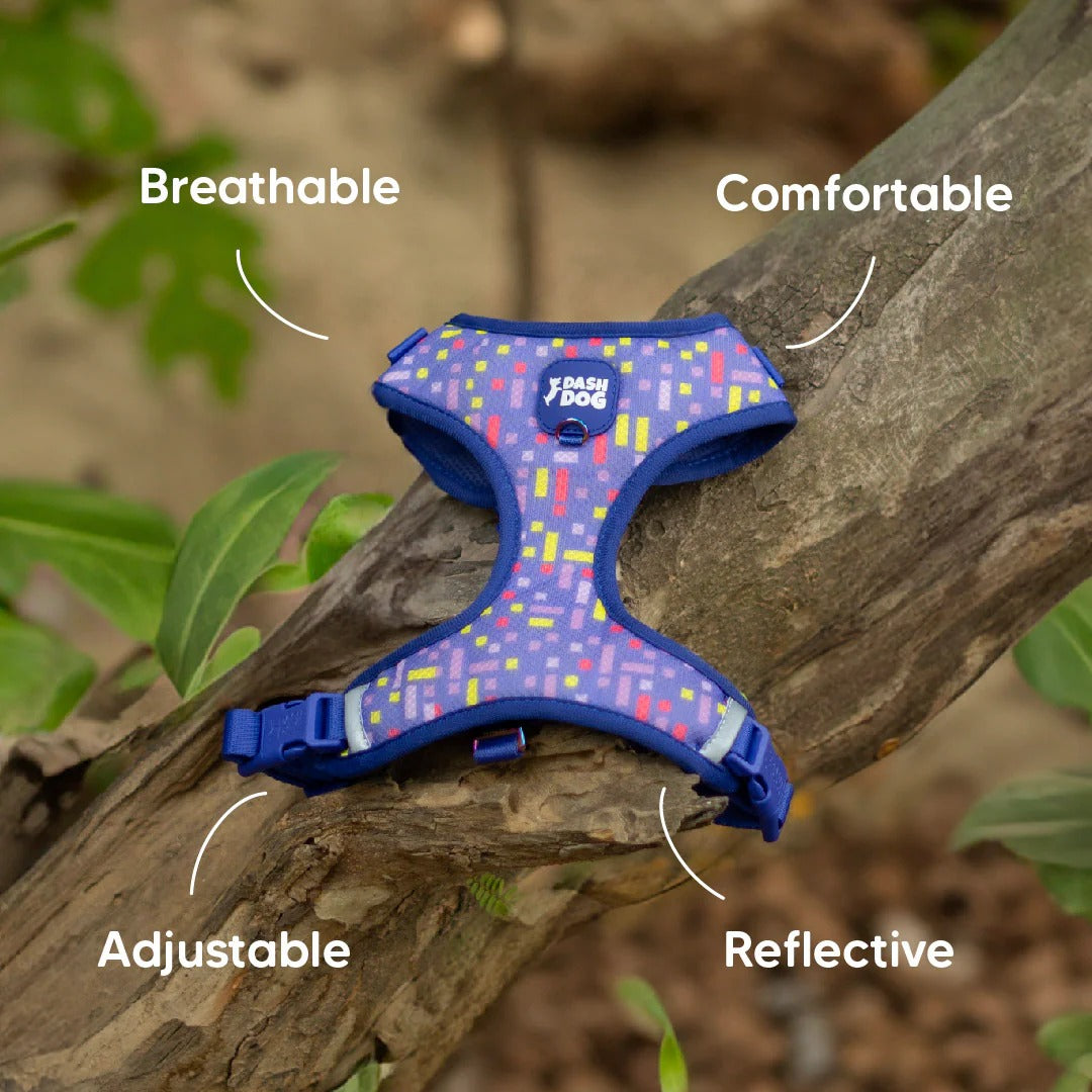 Dash Dog Pixel Easy Walk Harness For Dog - Purple