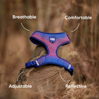 Dash Dog Chevron Easy Walk Harness For Dog - Purple