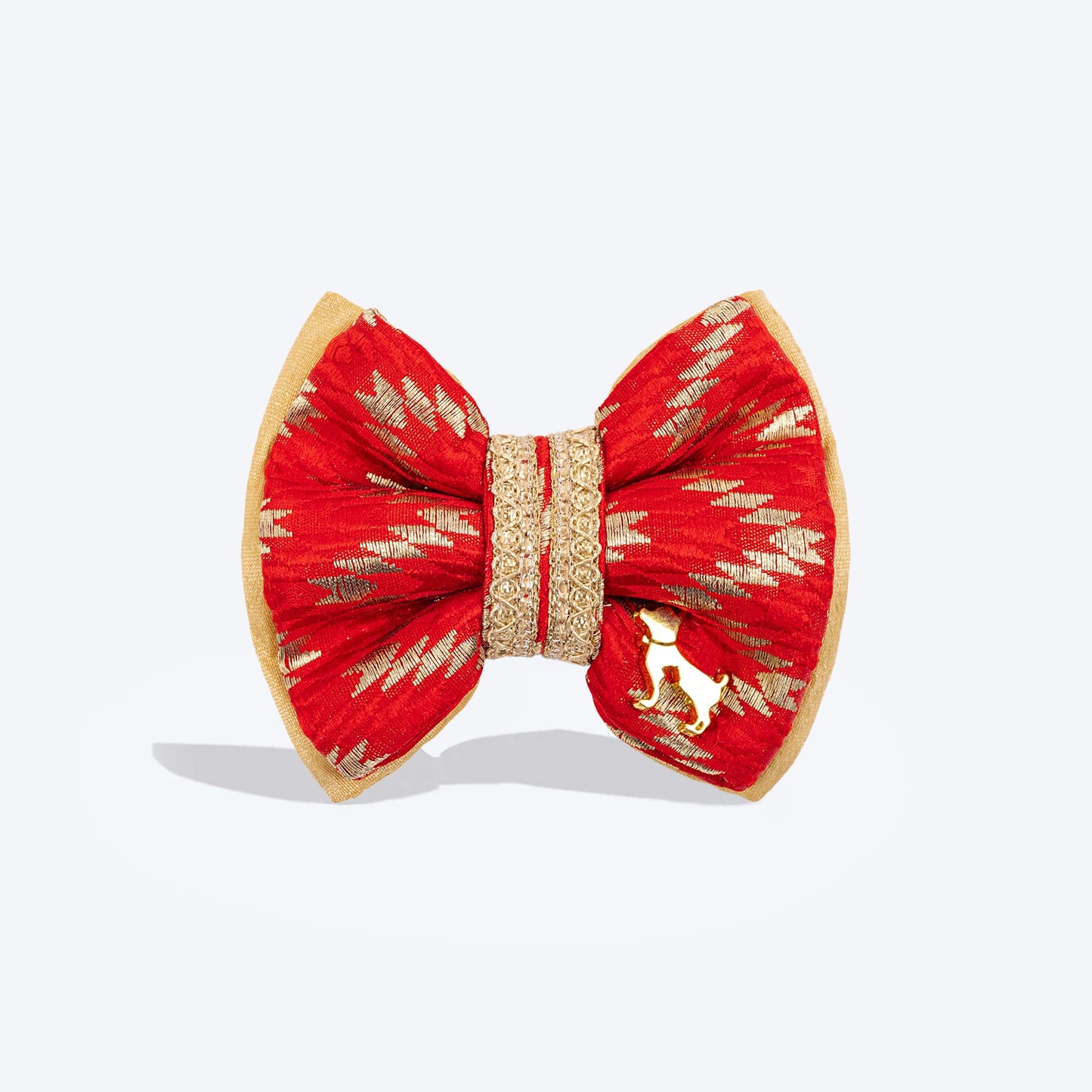 HUFT Rajwada Chevron Bow Tie For Dog - Red