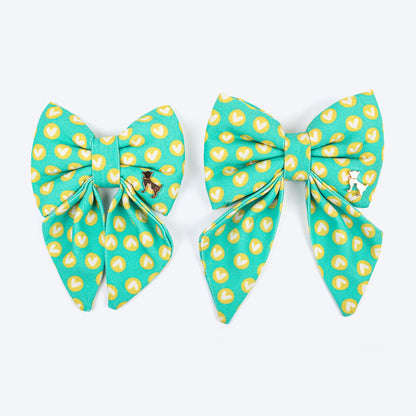 HUFT Heartpop Printed Lady Bow Tie For Dog - Sea Green