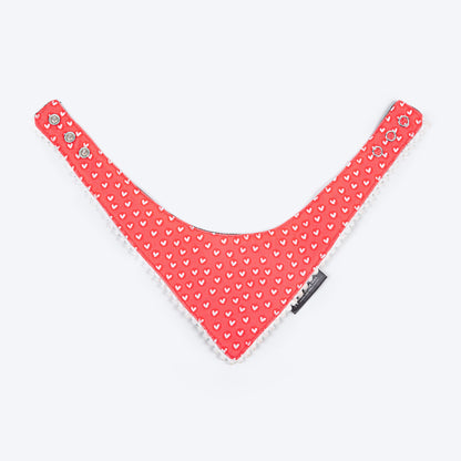 HUFT Heartstrings Printed Scarf For Cat & Puppy - Red