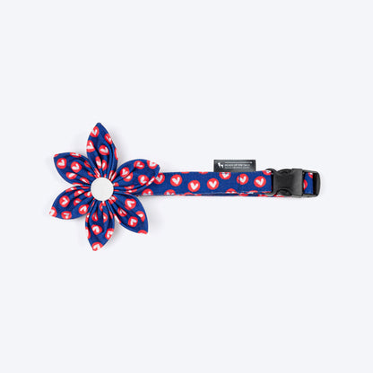 HUFT Heartpop Printed Bow Tie With Strap For Dog - Blue