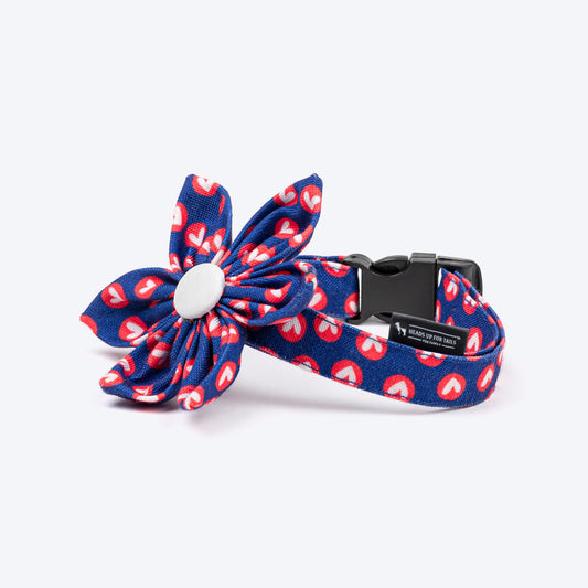 HUFT Heartpop Printed Bow Tie With Strap For Dog - Blue