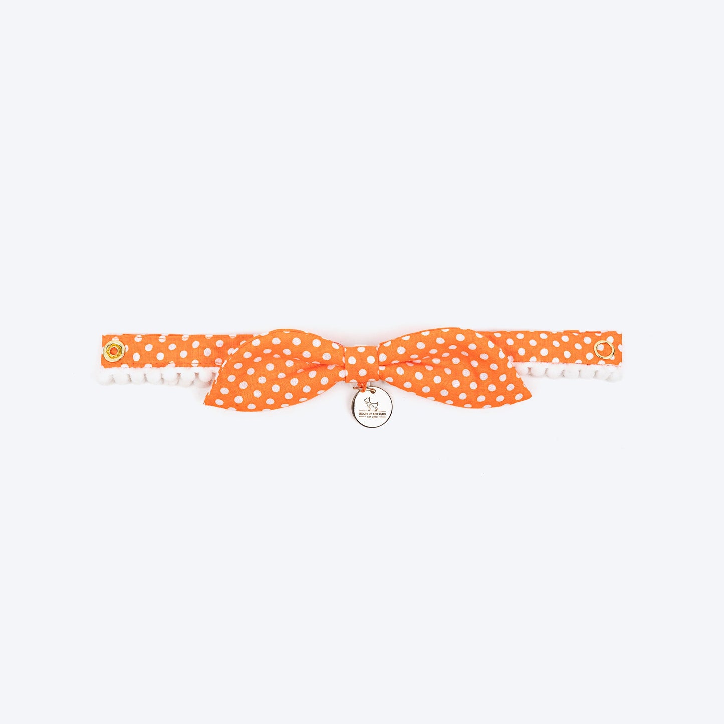 HUFT Pawsome Polka Bow Tie With Strap For Cat - Orange