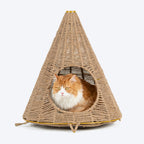 HUFT Cat Cave Retreat Chair With Cushion For Dog & Cat - Brown