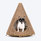 HUFT Cat Cave Retreat Chair With Cushion For Dog & Cat - Brown