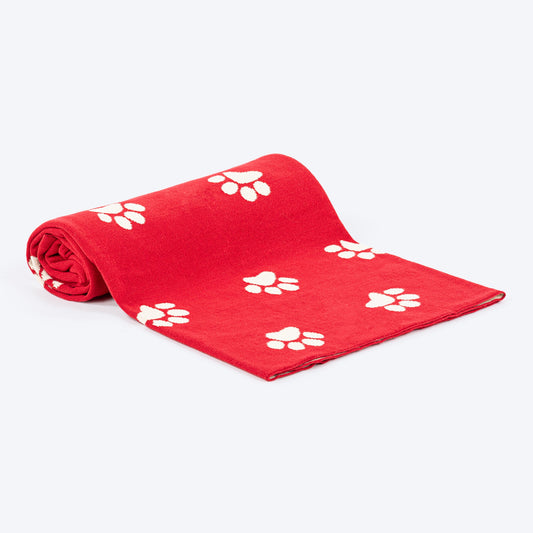 HUFT Paws & Cuddles Blanket for Dog & Cat - Red