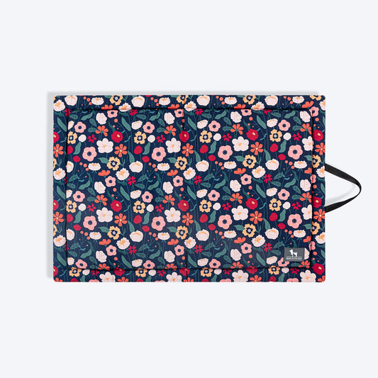 HUFT Floral Fusion Mat For Dog & Cat - Navy Blue