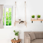 HUFT Handcrafted Textured Single Hammock For Cat - Off White