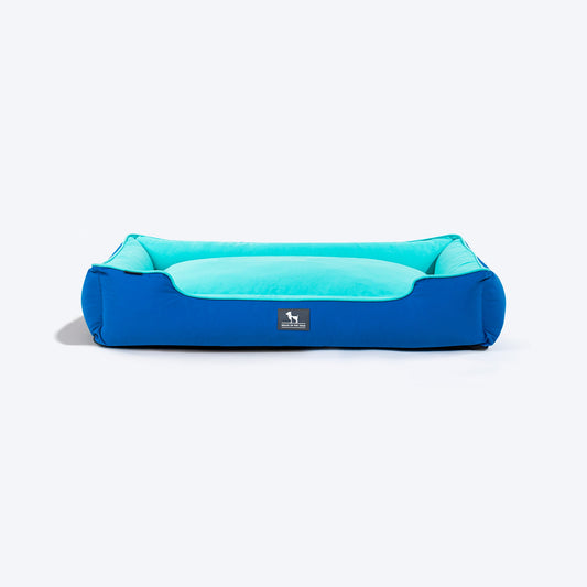 HUFT Classic Lounger Dog Bed - Blue & Turquoise