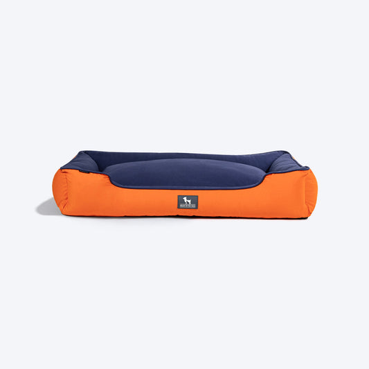 HUFT Classic Lounger Dog Bed - Orange & Blue