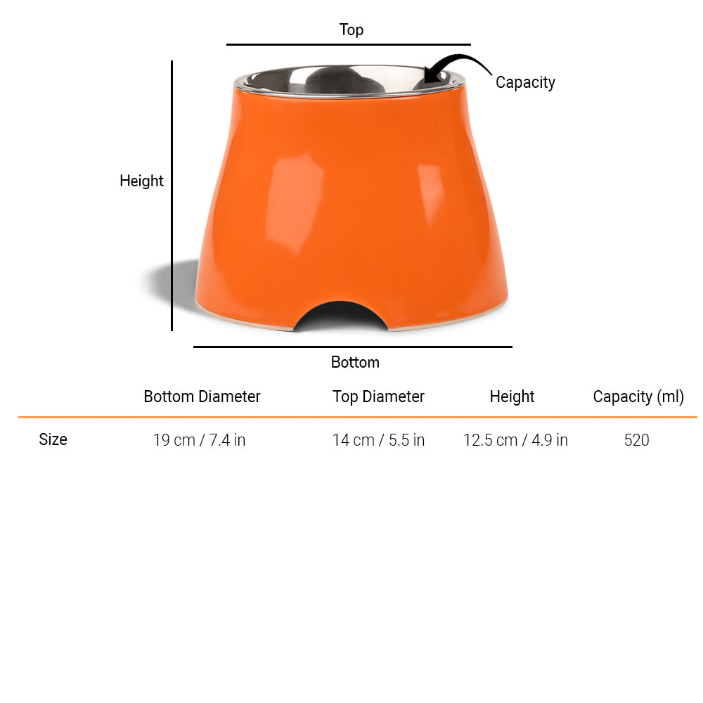 HUFT Elevated Bowl For Dog - Orange