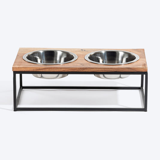 HUFT Furry Feast Wooden Diner With Steel Inserts For Dogs