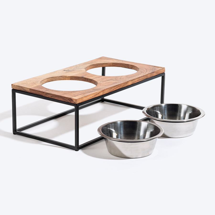 HUFT Furry Feast Wooden Diner With Steel Inserts For Dogs