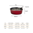 HUFT Pinsonic Striped Embossed Steel Bowl For Dog - Red