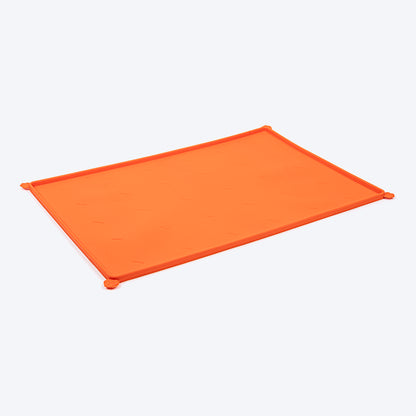 HUFT Anti Spill Rectangle Bowl Mat For Dog & Cat - Orange