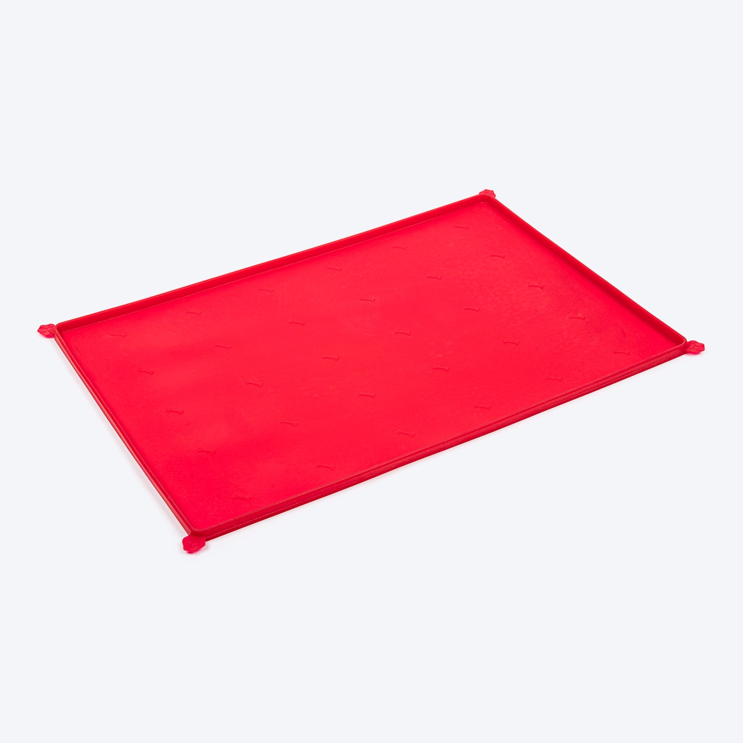 HUFT Anti Spill Rectangle Bowl Mat For Dog & Cat - Red