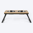 HUFT Collapsible Wooden Diner With Steel Bowl Inserts For Dog