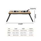 HUFT Collapsible Wooden Diner With Steel Bowl Inserts For Dog