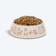 HUFT Wag And Doodle Printed Melamine Bowl With Steel Inserts For Dog - Beige