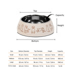 HUFT Wag And Doodle Printed Melamine Bowl With Steel Inserts For Dog - Beige