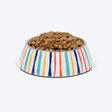 HUFT Splash And Stripes Printed Melamine Bowl With Steel Insert For Dog - Multicolor